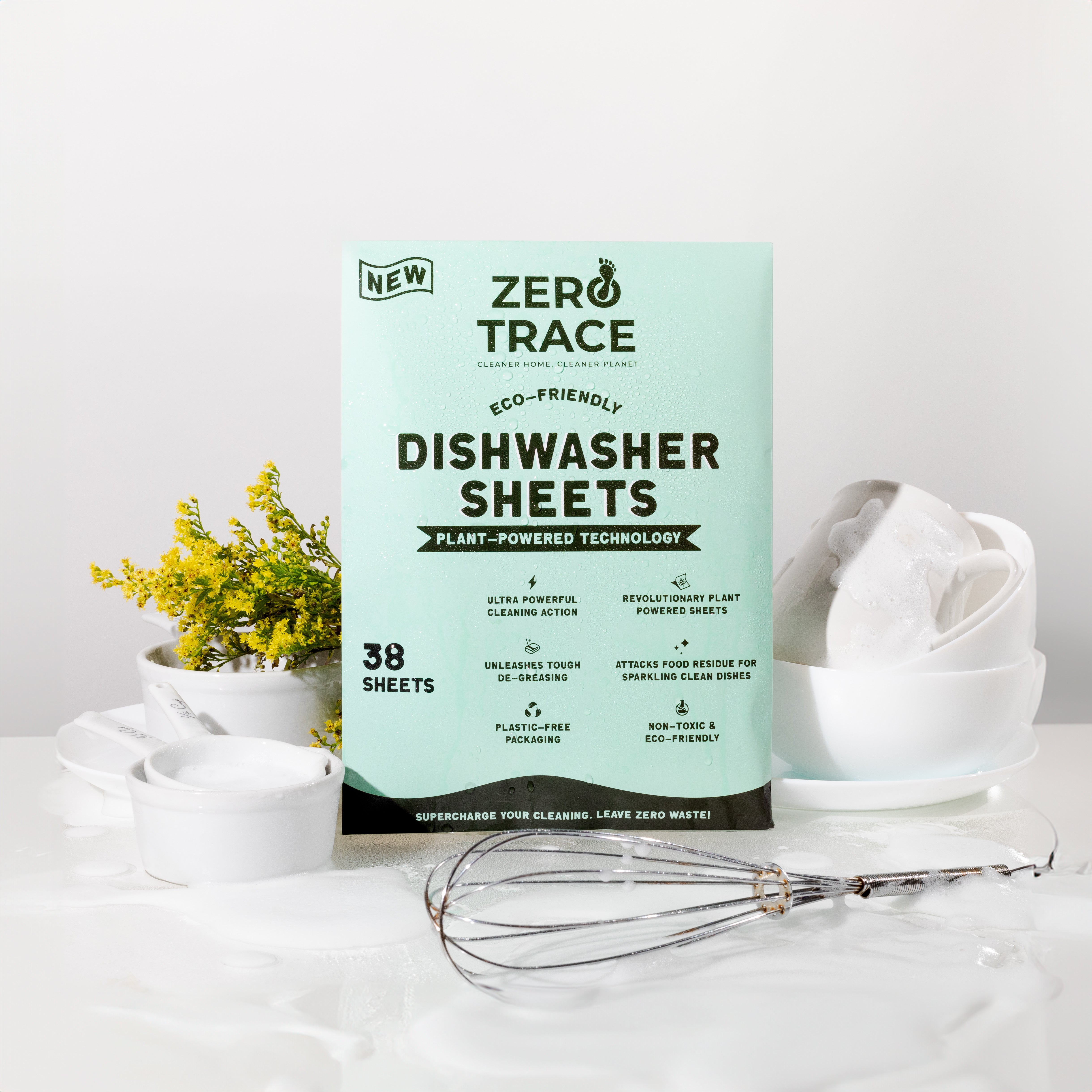 Zero Trace Dish Washer Sheets are an eco-friendly alternative to traditional dishwasher detergents. These convenient sheets can be easily popped into your dishwasher, eliminating the need for messy liquids or powders. By using these Zero Trace Dish Washer Sheets, you can make dishwashing more convenient and environmentally friendly.