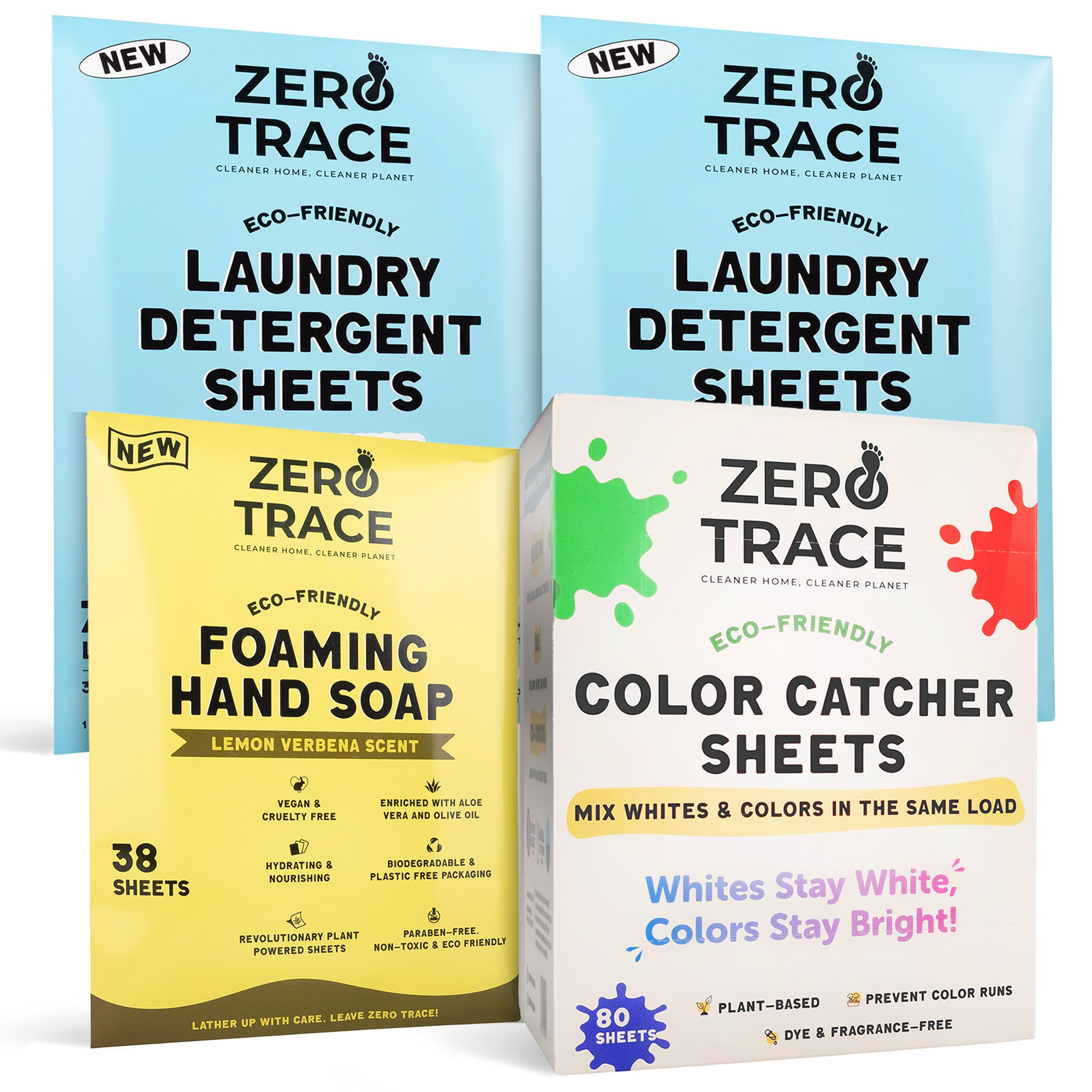 Eco-friendly Zero Trace Complete Care Collection- Bundle and color catcher.