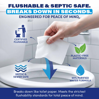 Zero Trace Flushable Pocket Wipes – Fragrance-Free
