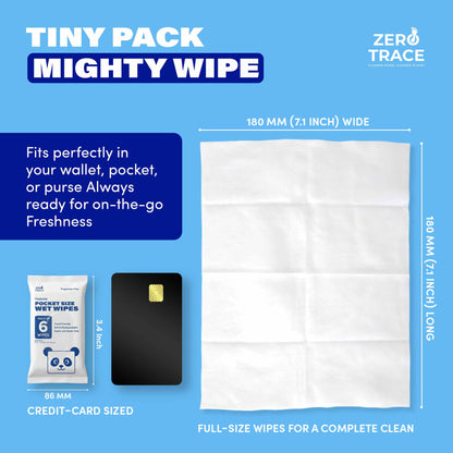 Zero Trace Flushable Pocket Wipes – Fragrance-Free