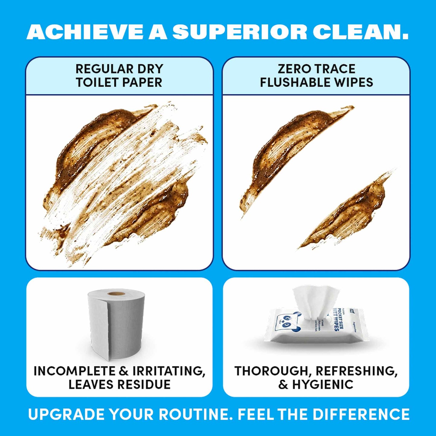 Zero Trace Flushable Pocket Wipes – Fragrance-Free