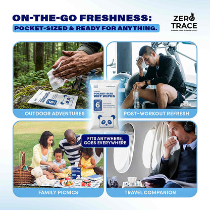 Zero Trace Flushable Pocket Wipes – Fragrance-Free